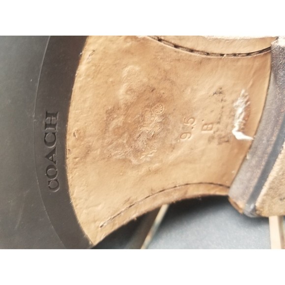 Coach knee high wool leather suede shearling sherpa tan boot 9 9.5 - Picture 8 of 9